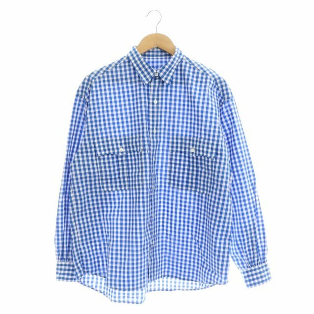 62cm着丈ポータークラシック ROLL UP GINGHAM CHECK SHIRT