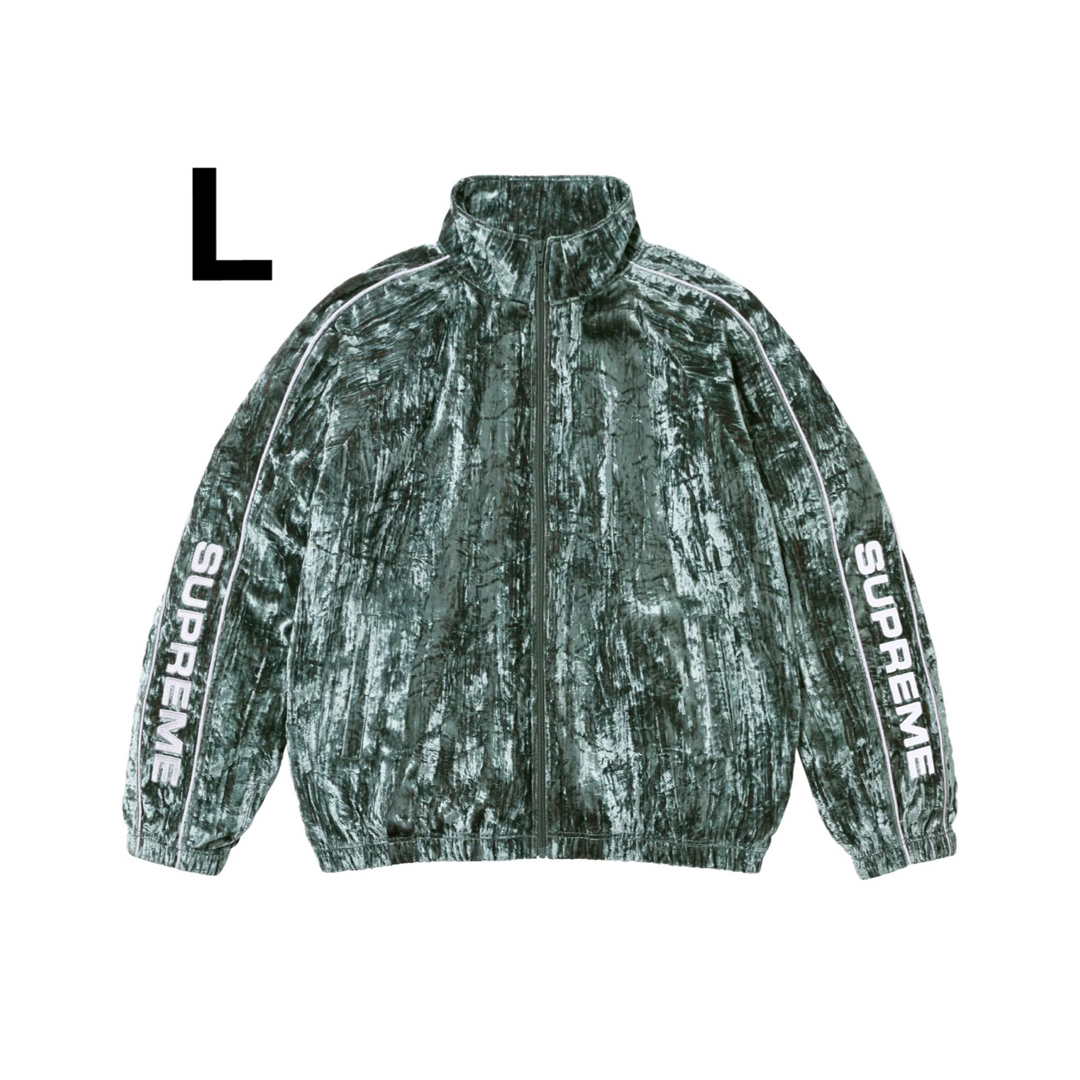 M 青 Supreme Crushed Velvet Track Jacket