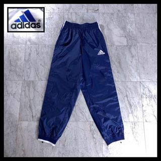 アディダス(adidas)の90s 古着 adidas ナイロンパンツ 青 ブルー サイドライン S相当(その他)