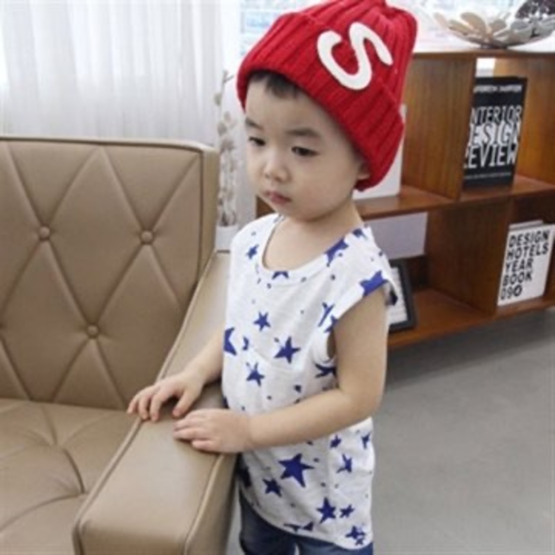 韓国子供服 ブルースタープリントタンクトップ キッズ/ベビー/マタニティのキッズ服男の子用(90cm~)(Tシャツ/カットソー)の商品写真