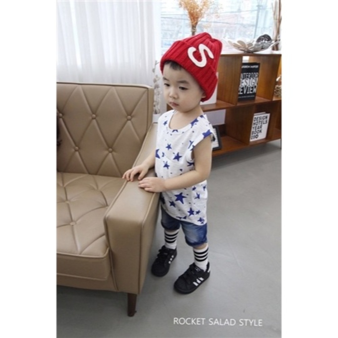 韓国子供服 ブルースタープリントタンクトップ キッズ/ベビー/マタニティのキッズ服男の子用(90cm~)(Tシャツ/カットソー)の商品写真