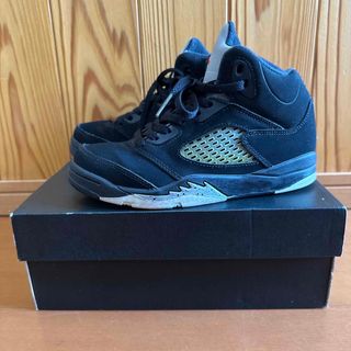 ナイキ(NIKE)のナイキ エアジョーダン5 20cm NIKE JORDAN 5 黒銀(スニーカー)