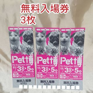 ペット博 Pet博 大阪 無料入場券 入場 チケット 3枚 匿名配送(その他)