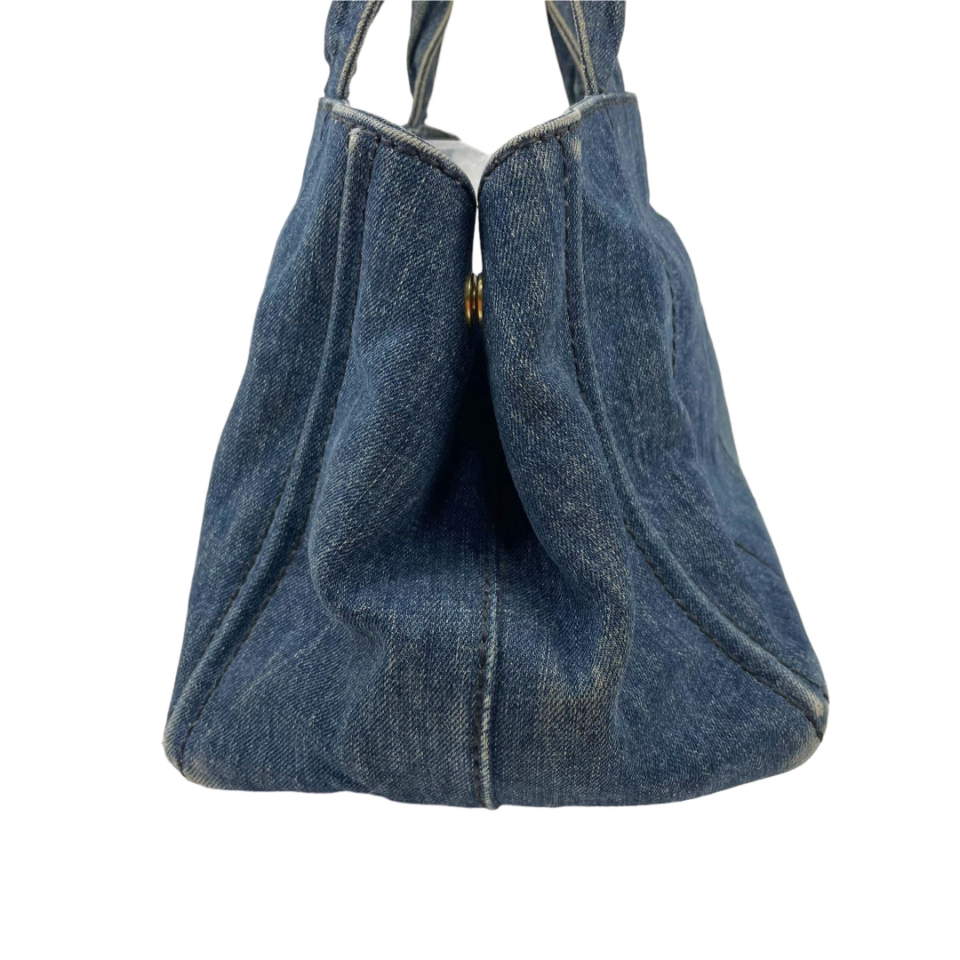 PRADA - ✨良品 PRADA プラダ ハンドバッグ カナパ デニム 白タグ 三角