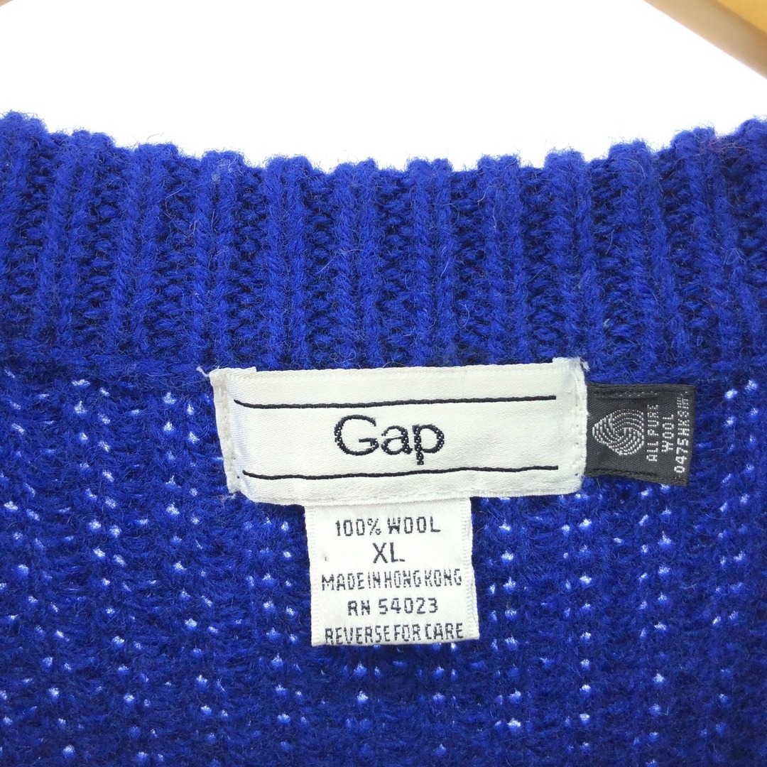 GAP(ギャップ)の古着 80年代 ギャップ GAP オールドギャップ 総柄 ウールニットセーター メンズL ヴィンテージ /eaa383149 メンズのトップス(ニット/セーター)の商品写真