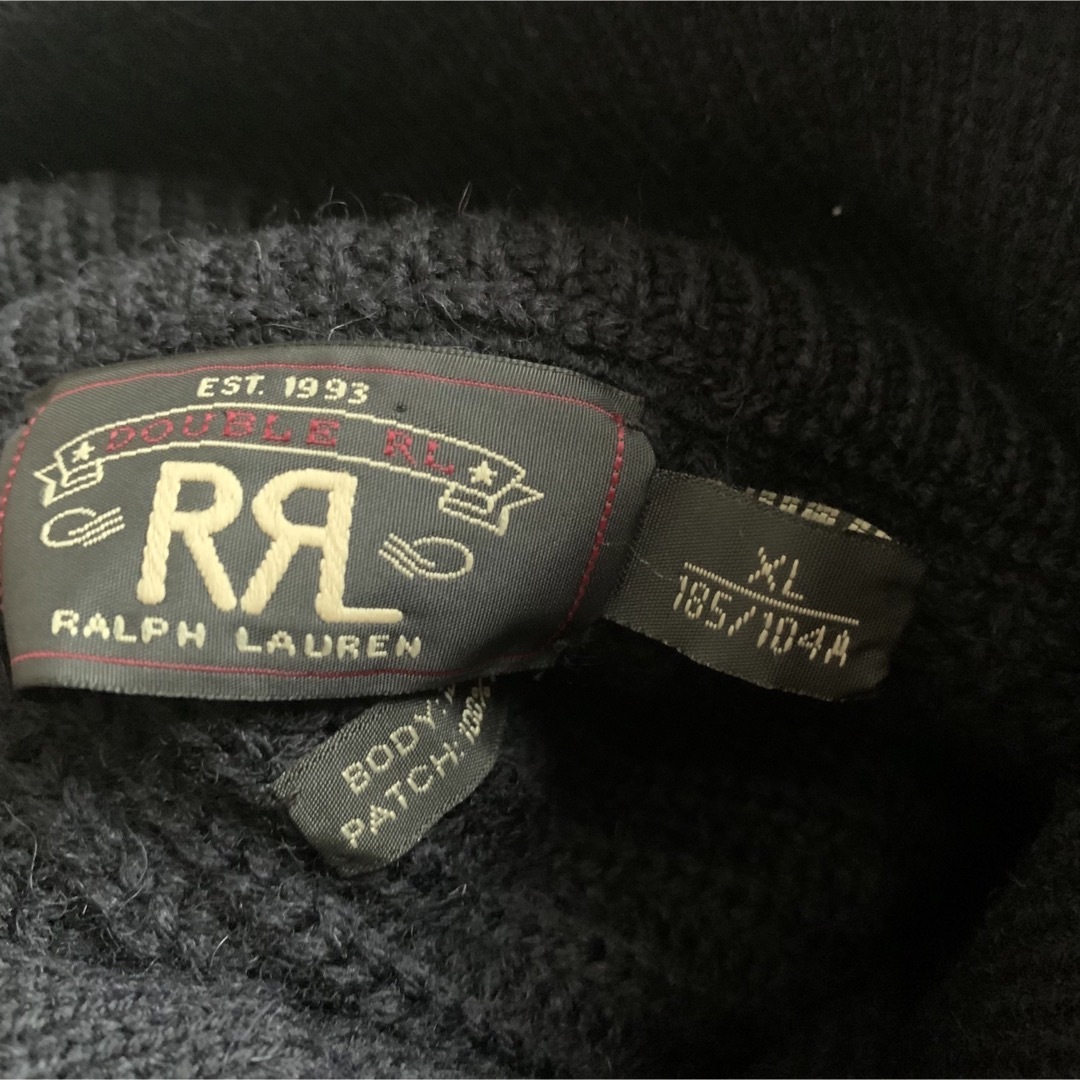 極美品　RRL モックネックニットカーディガン　ROYAL NAVY