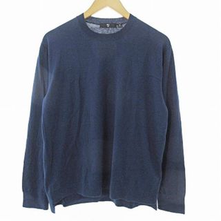 UNIQLO＋J シルクコットンクルーネックセーター カラーブロック 黒 L