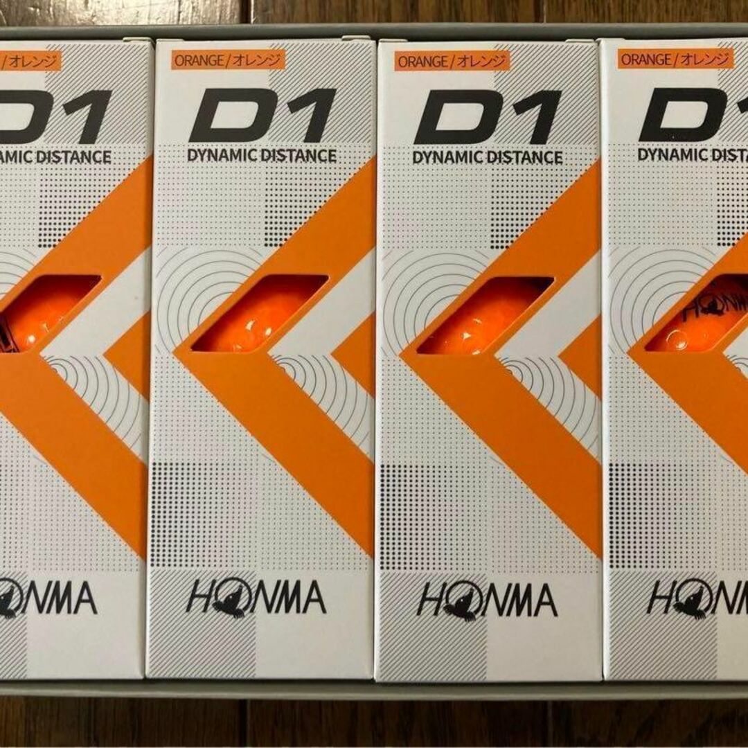 本間ゴルフ(ホンマゴルフ)の【新品・オレンジ】ゴルフボール　D1　ホンマ　HONMA　12球×4箱 スポーツ/アウトドアのゴルフ(その他)の商品写真