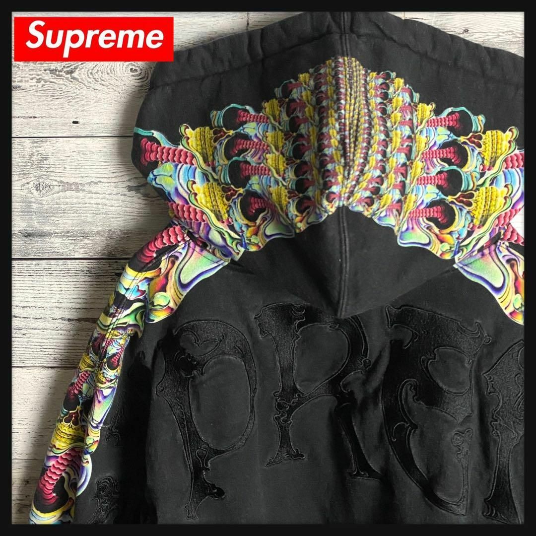 Supreme - 【超希XLサイズ】シュプリーム刺繍ロゴ入り ジップアップ ...