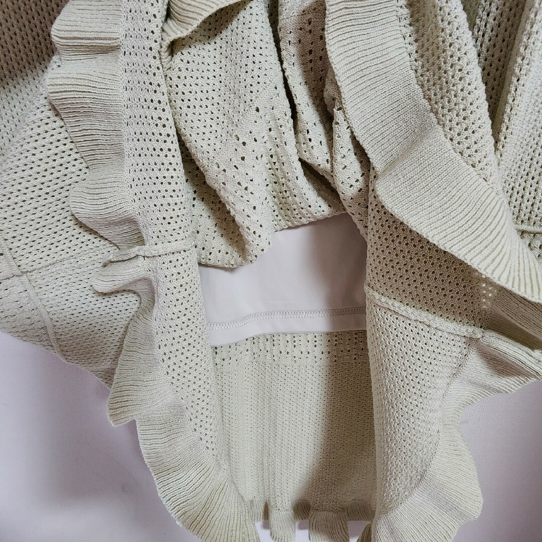Laveange(ラビアンジェ)の3L LAVEANGE ラビアンジェ ニット 透かし スカート レディースのスカート(ロングスカート)の商品写真