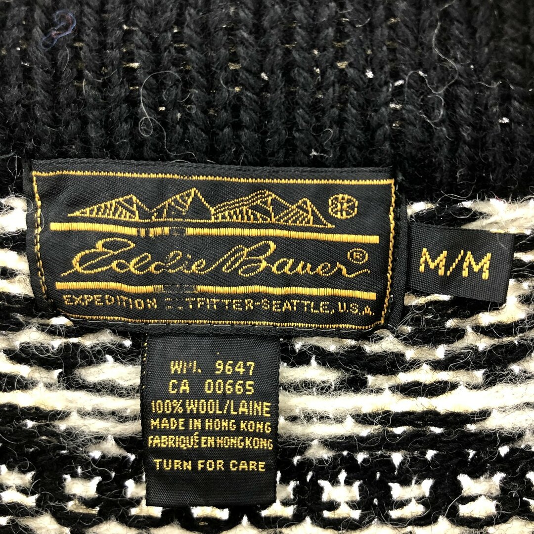 90年代 エディーバウアー Eddie Bauer チェック柄 コットンニットセーター メンズM ヴィンテージ /eaa312691