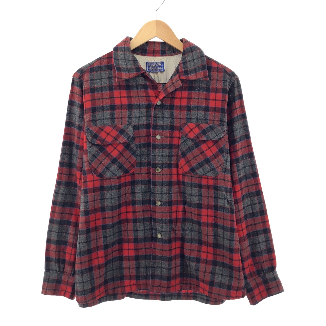 50年代 ペンドルトン PENDLETON チェック柄 ボードシャツ ウールボックスシャツ メンズL ヴィンテージ /eaa383984