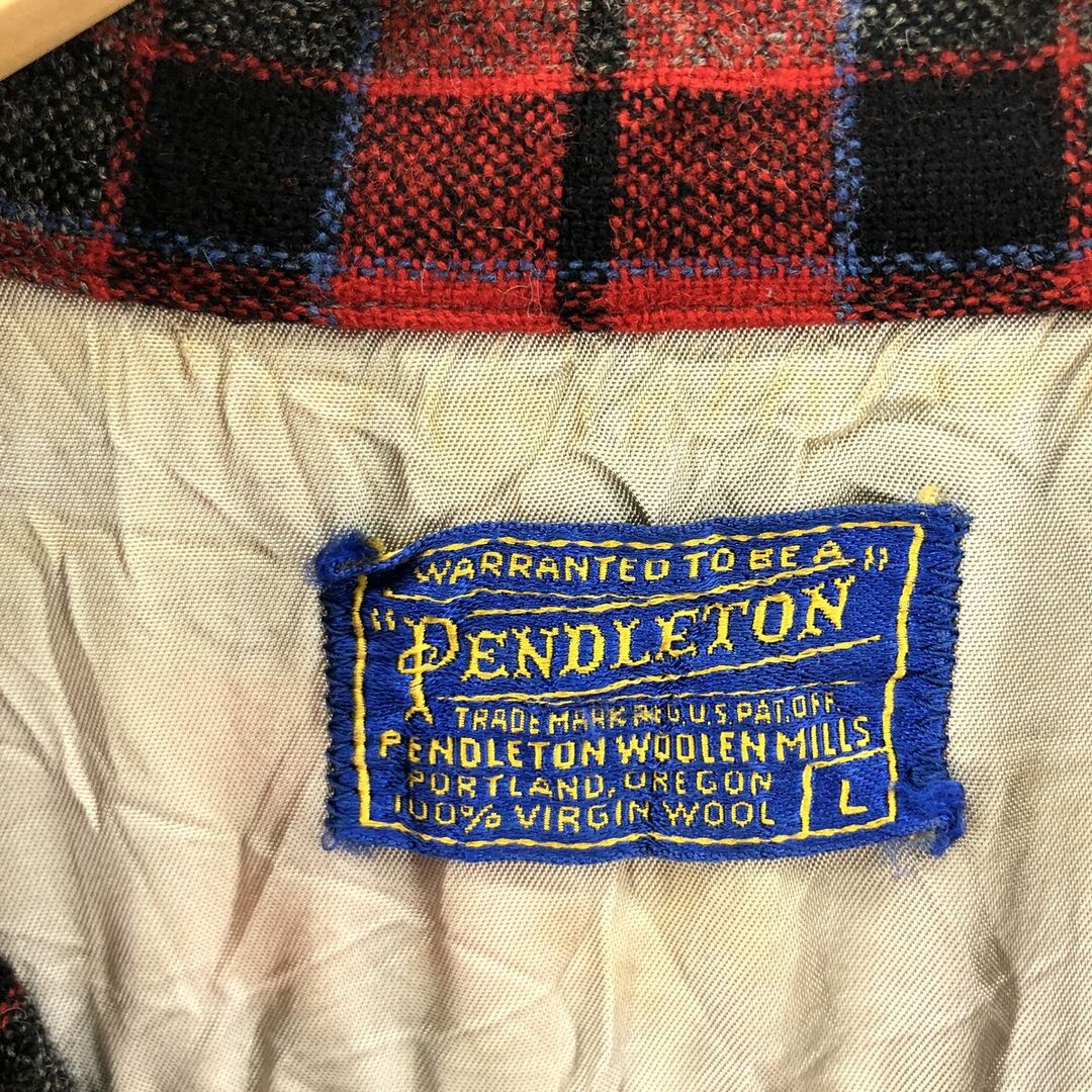 50年代 ペンドルトン PENDLETON チェック柄 ボードシャツ ウールボックスシャツ メンズL ヴィンテージ /eaa383984