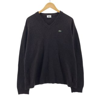 ラコステ(LACOSTE)の古着 ラコステ LACOSTE Vネック ウールニットセーター 8 メンズXL /eaa383127(ニット/セーター)