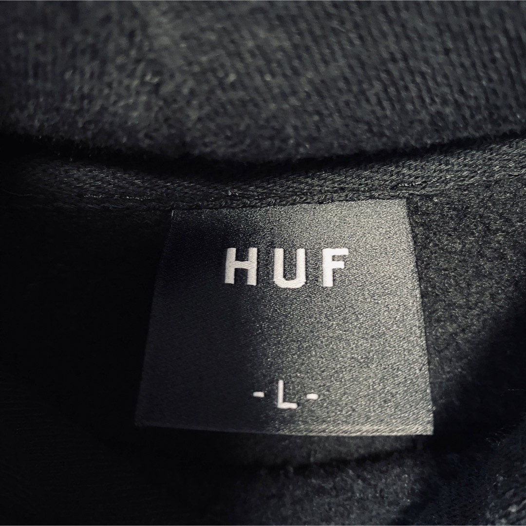 【希少デザイン】HUF ハフ　パーカー　両面プリント　ビッグロゴ　ストリート