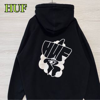 【人気デザイン】HUF ハフ　スウェット　両面プリント　ビッグロゴ　ストリート