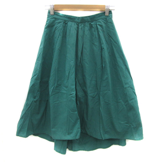 ナチュラルビューティーベーシック(NATURAL BEAUTY BASIC)のナチュラルビューティーベーシック フレアスカート ギャザースカート 無地 S 緑(ひざ丈スカート)