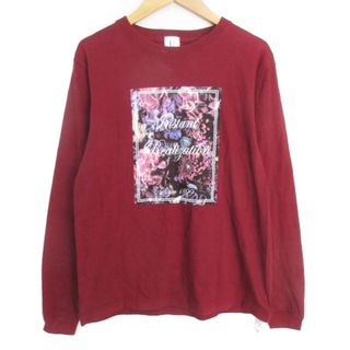 スピックアンドスパン(Spick & Span)のスピック&スパン カットソー Tシャツ 長袖 クルーネック ロゴ 花柄 F 赤(カットソー(長袖/七分))