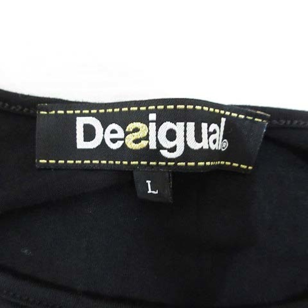 デシグアル Desigual 長袖 チュニック カットソー L 黒 ブラック