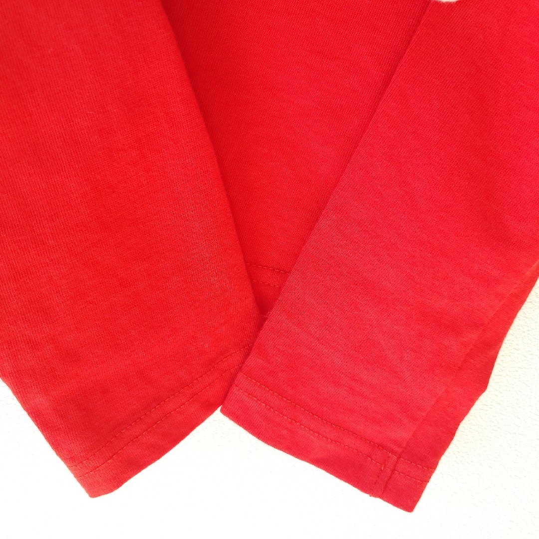 キッズ150cm　長袖カットソー　レッド　赤　USAコットン100% キッズ/ベビー/マタニティのキッズ服女の子用(90cm~)(Tシャツ/カットソー)の商品写真
