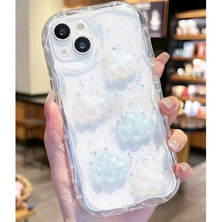 雲柄スマホケース　iphone14　新品　 衝撃吸収 耐衝撃(iPhoneケース)