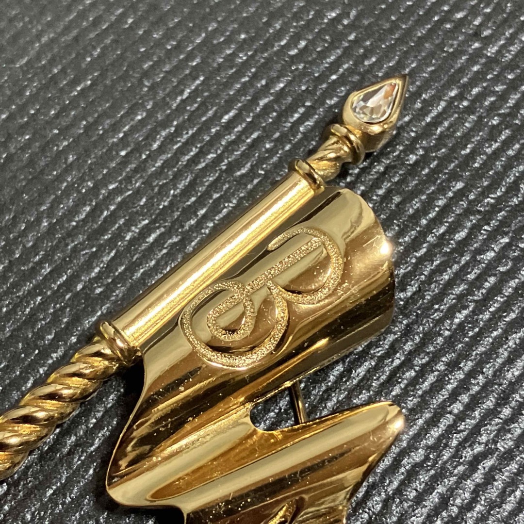 激レア☆美品 BURBERRY バーバリー 旗 フラッグ ブローチ ストーン-