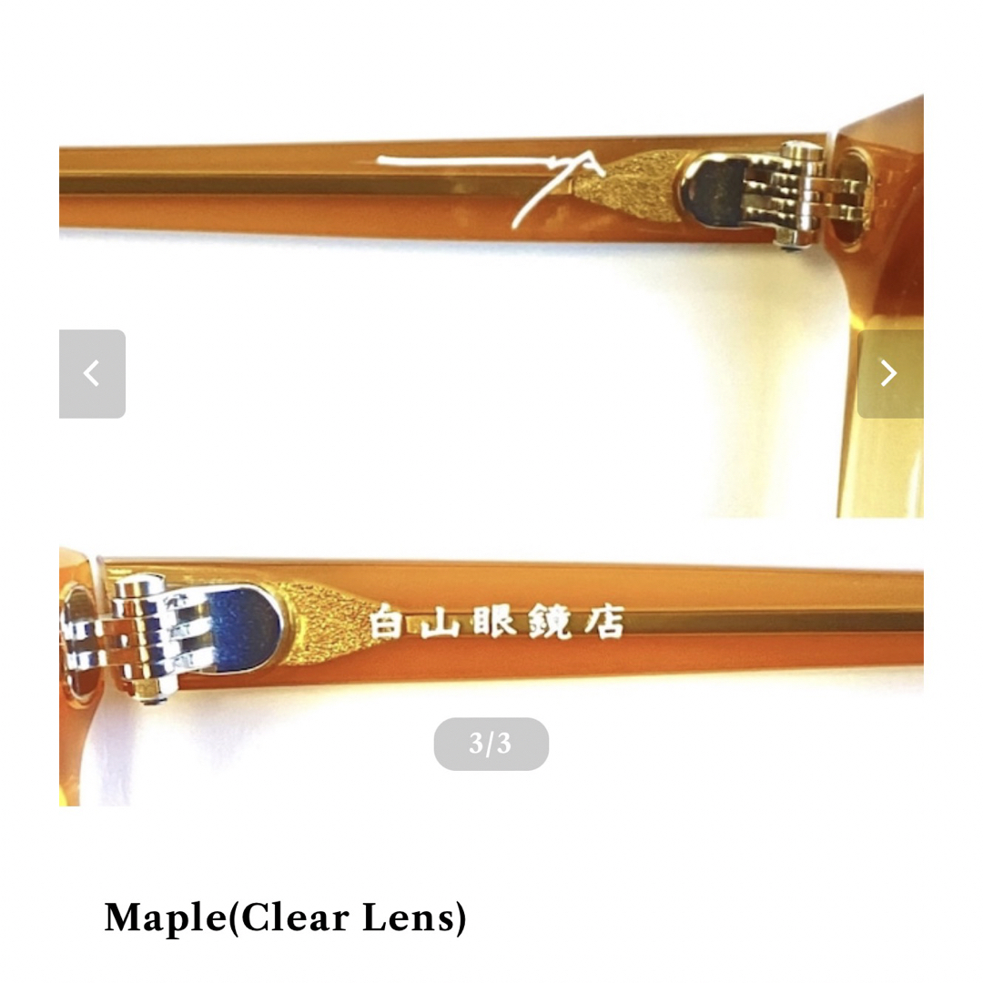 白山眼鏡店×T.O.Pモデル　Maple(Clear Lens)