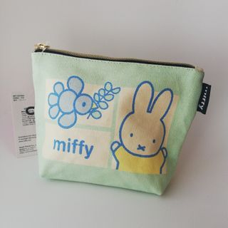 ミッフィー(miffy)のミッフィー　小鳥　ポーチ　メイクポーチ　化粧ポーチ　シンプル　白　ホワイト　白色(ポーチ)