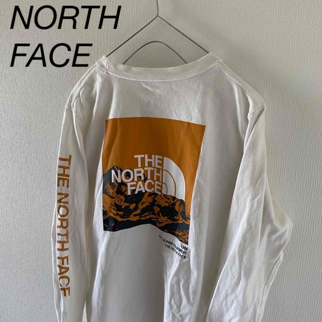 NORTHFACEノースフェイスロンtホワイト白メンズ長袖アウトドアキャンプm