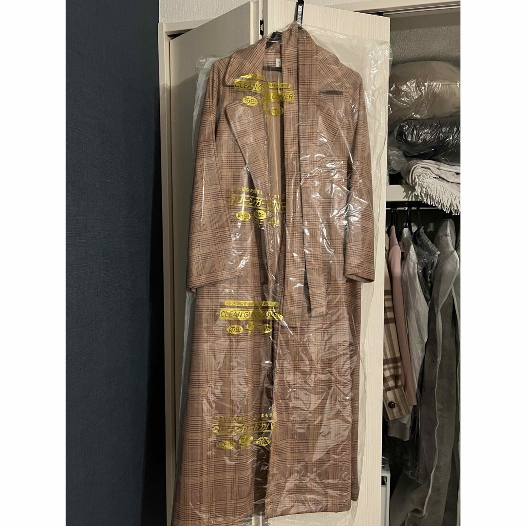 room306 CONTEMPORARY(ルームサンマルロクコンテンポラリー)のroom306 チェック トレンチコート チェックコート ロングコート  レディースのジャケット/アウター(ロングコート)の商品写真