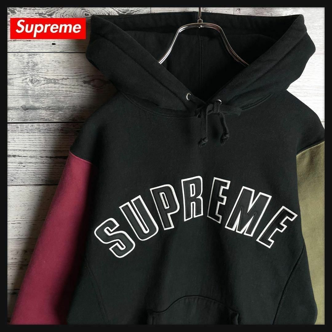 パーカーフーディプルオーバーsupreme パーカー　アーチロゴ　マルチカラー