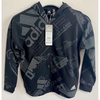 アディダス(adidas)の新品 Adidas フルジップ パーカー 130 ロゴ ブラック(ジャケット/上着)