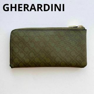 ゲラルディーニ(GHERARDINI)のGHERARDINI 長財布 カーキ ゴールド 財布 ファスナー L字(財布)