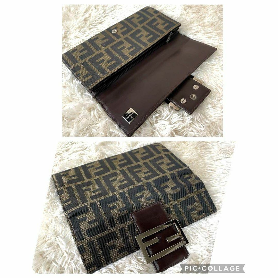 FENDI/美品】長財布【ズッカ/ジャガード/エンボスロゴ/刻印/金具】-