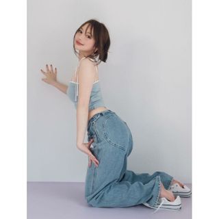 メルトザレディ　tight low waist pants gray Mサイズ