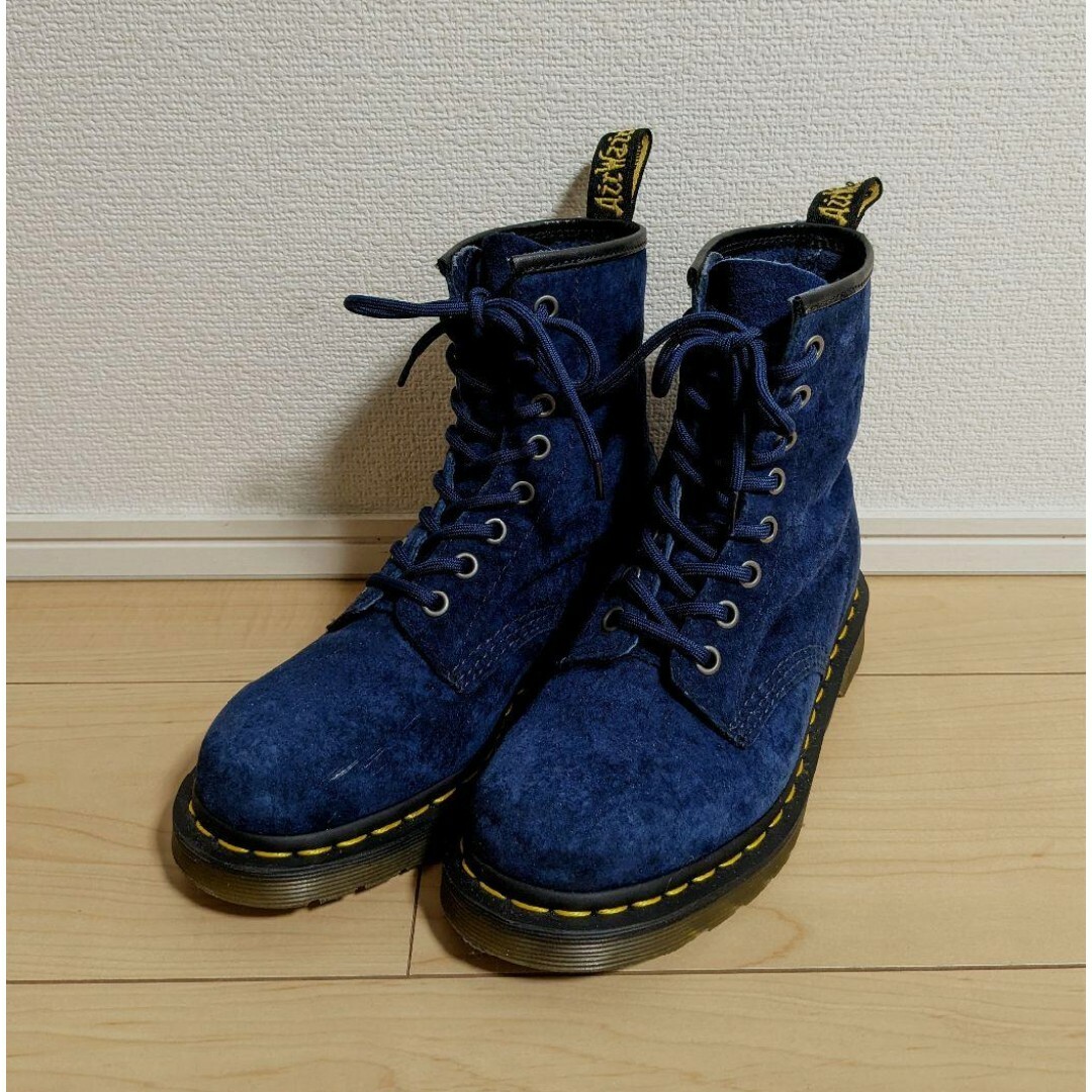 カラーネイビーブルー紺青Dr.Martens 22740 8ホールブーツ レザーブーツ スエード 紺