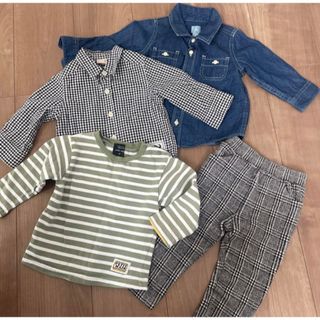 ベビーギャップ(babyGAP)のプティマイン　babyGAP 4点セット　シャツ　パンツ　チェック　80サイズ(シャツ/カットソー)