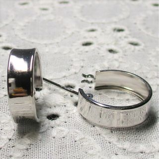 【新品】14金/k14/ホワイトゴールド/フープピアス(ピアス)