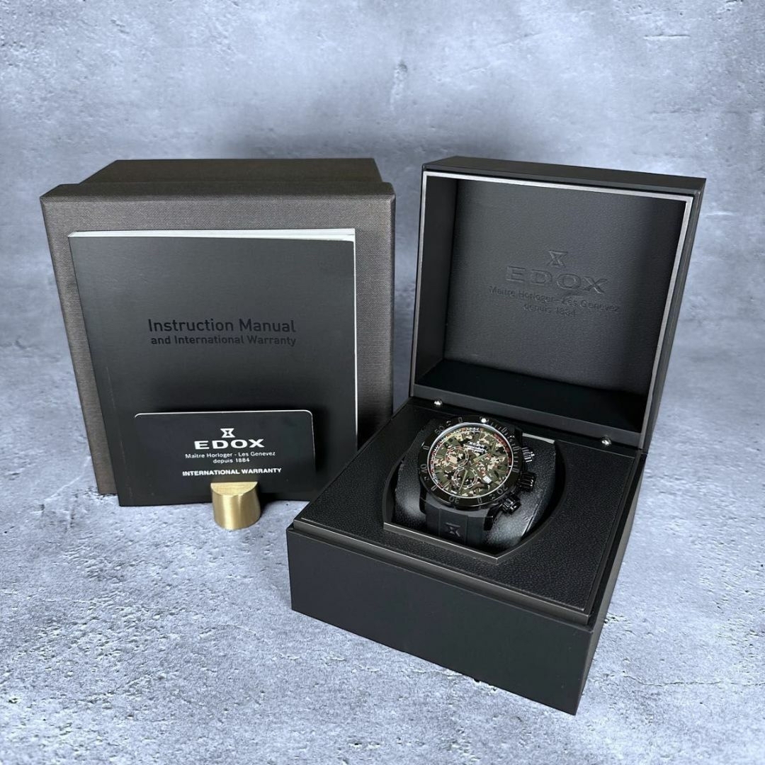 【美品】EDOX クロノグラフ クロノオフショア1 カモフラ 迷彩 限定500本