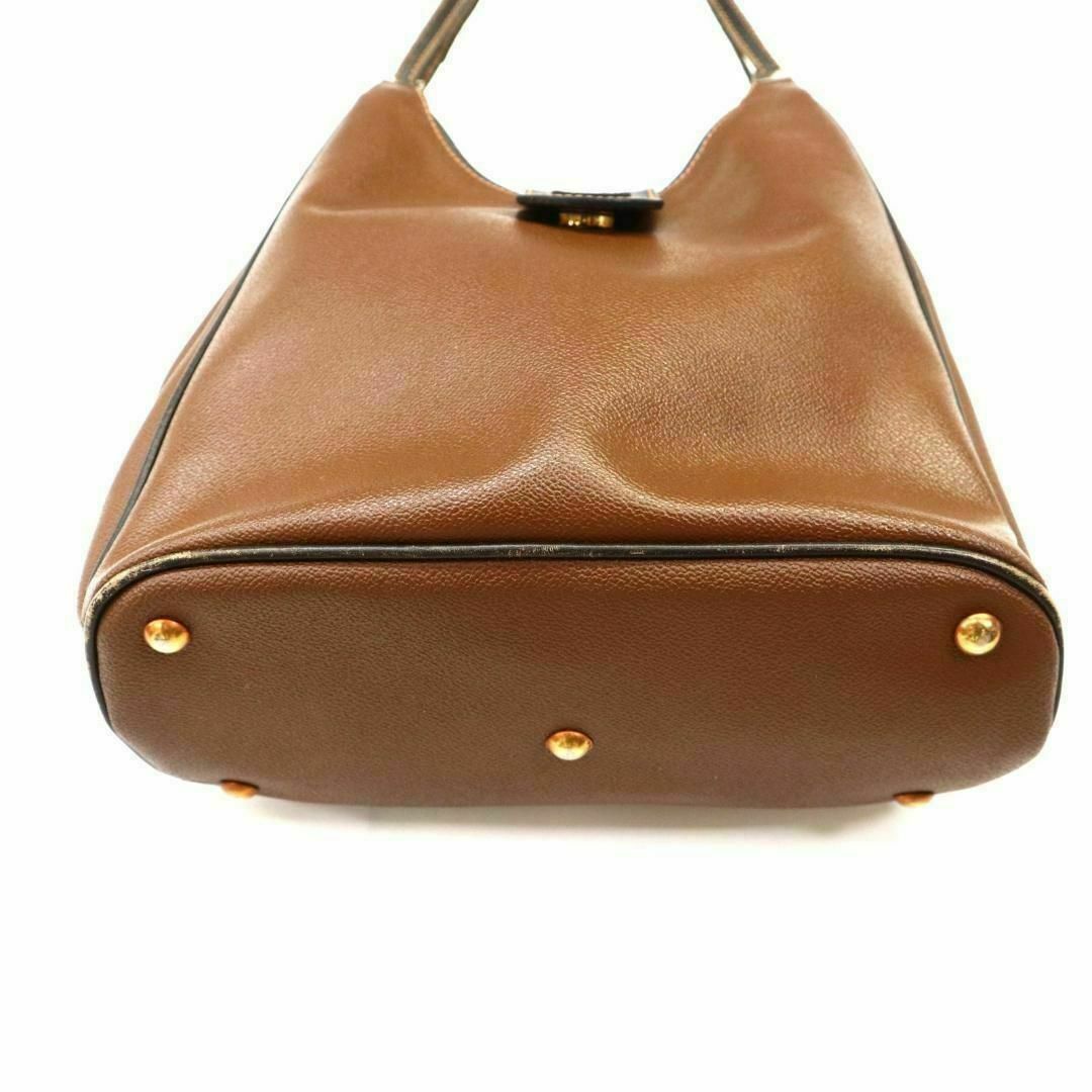 Trussardi(トラサルディ)のTRUSSARDI トラサルディ レザー ショルダーバッグ ブラウン メンズのバッグ(ショルダーバッグ)の商品写真