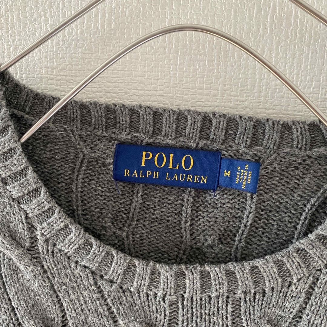 POLO RALPH LAUREN(ポロラルフローレン)のRalphLaurenポロラルフローレン3Dニットセーターメンズ長袖グレー灰m メンズのトップス(ニット/セーター)の商品写真