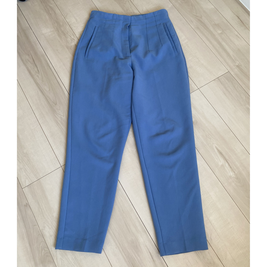 新品*完売カラーZARA ハイウエストパンツS パウダーブルー