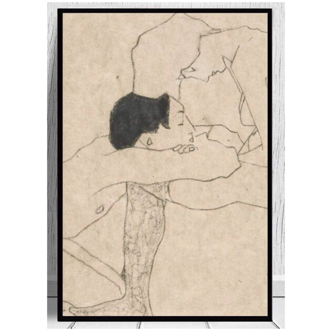 エゴン・シーレEgon Schiele Lovers 額装