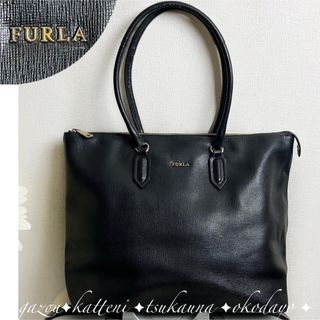 フルラ(Furla)のフルラ レザー トートバッグ A4 肩掛け ブランドロゴ 黒 ブラック(トートバッグ)