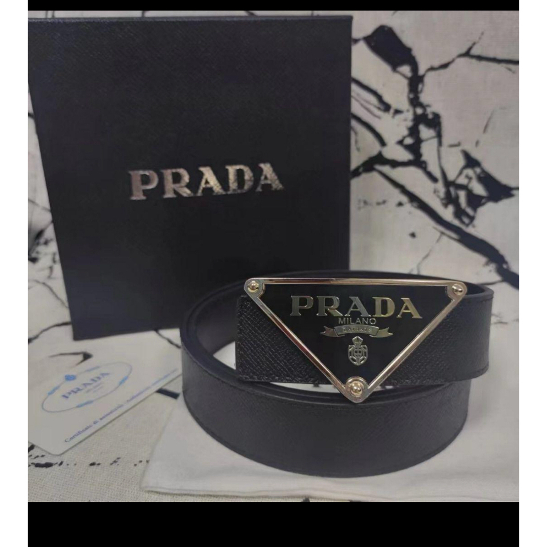 PRADA プラダ レザー 三角ロゴ ベルト-