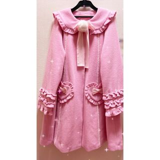 アンジェリックプリティー(Angelic Pretty)のフリルハートbunnyコート ピンク(ロングコート)