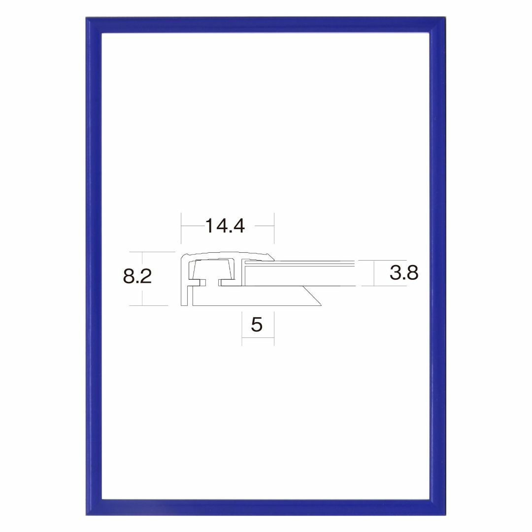 大額 額縁 ブルー A2 かる フレーム カラーズ 5015 4