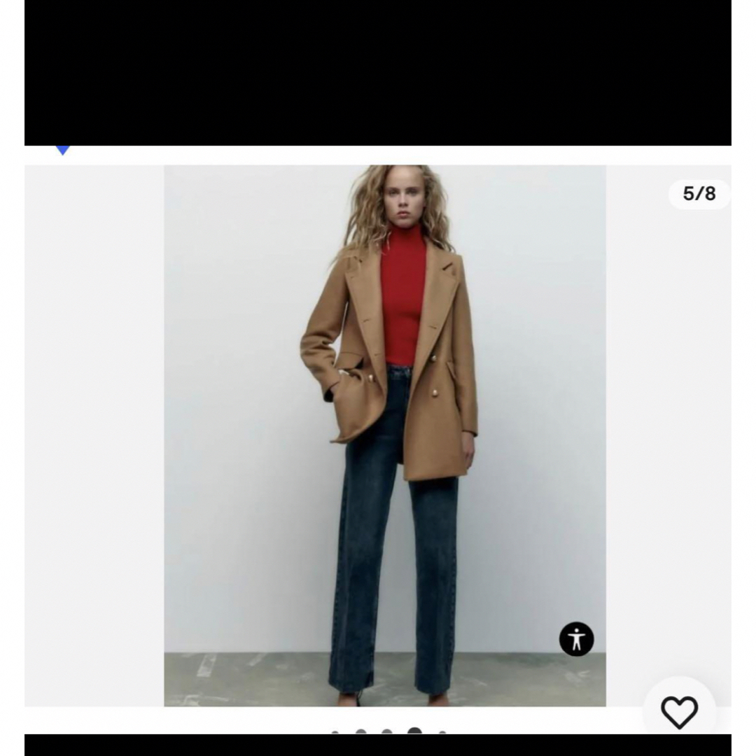 ZARA(ザラ)のザラ　ウールブレンドコート レディースのジャケット/アウター(ピーコート)の商品写真