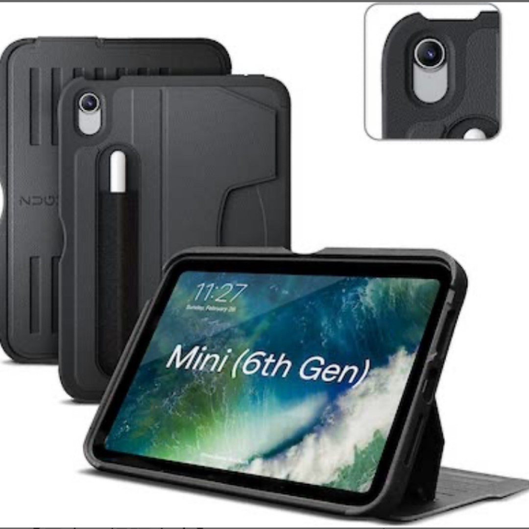 iPad(アイパッド)のiPad Mini 第6世代 カバー ブラック スマホ/家電/カメラのスマホアクセサリー(iPadケース)の商品写真