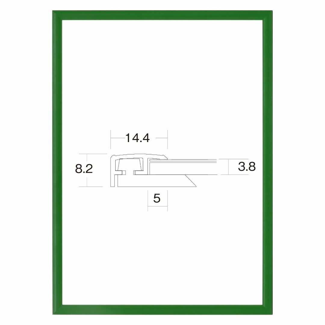 大額 額縁 グリーン A2 かる フレーム カラーズ 5015 4